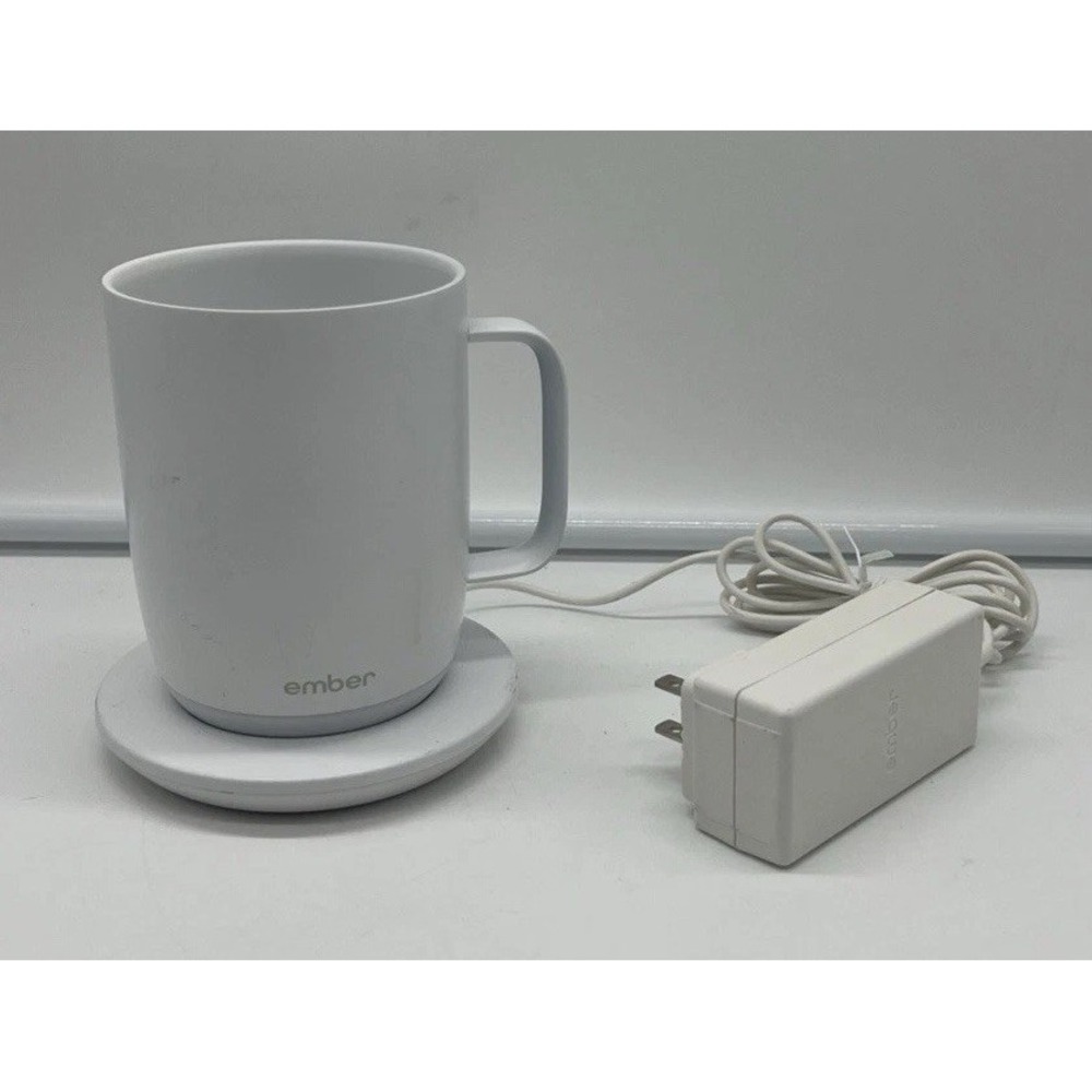 Ember Mug CM19P 14 oz Smart Temperature Control Mug White w Base and Power Cord
